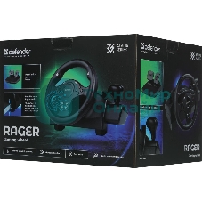 Игровой руль DEFENDER (64067) Rager черн,PC/PS/Xbox/Switch,педали