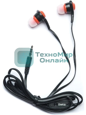 Наушники проводные Dialog ES-50 черный, внутриканальные, Jack 3.5 мм