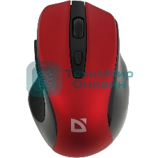 Мышь беспроводная Defender Prime MB-053 красный, 1600 dpi, радиоканал, USB, кнопки - 6