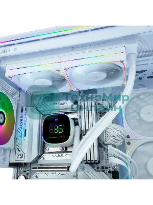 Система жидкостного охлаждения Thermalright Frozen Horizon 240 Digital (240мм, LED temp., White, ARGB/Fans: 2x120мм, 68.9CFM, 28.2dBA, 2000RPM/Pump height 53.2мм, Rad thickness 27мм/S: 1700, 1200, 1851, 115X, AM5, AM4)