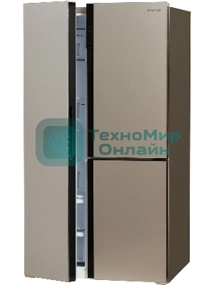 Холодильник Hyundai CS6073FV шампань трехкамерный 329/223л морозилка сбоку, No Frost, Side by Side
