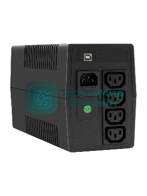 Источник бесперебойного питания ExeGate Smart LB-650.LCD.AVR.4C13.USB (650VA/390W, LCD, AVR, 4*C13, USB, батарея 12V 7Ah, черный)