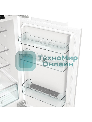 Встраиваемый холодильник Gorenje NRKI517142, полезный объем 243 л, электронное управление, цифровой дисплей, автоматическое размораживание No Frost, быстрое замораживание, интенсивное охлаждение, зона свежести с контролем влажности, слайдерное крепление, энергоэффективность А+