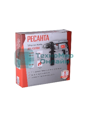 Дрель ударная Ресанта ДУ-13/580 580Вт патрон:кулачковый реверс