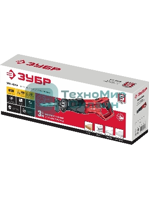 Пила сабельная Зубр [ЗПС-850 Э] 850 Вт, 0-2800 ход/мин, рез 150 мм (дерево), 12 мм (сталь), ход штока 28 мм