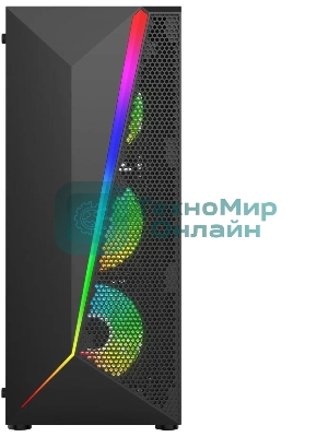 Компьютерный корпус Bloody BD-CC106F черный без БП ATX 4x120мм 1xUSB 2.0 1xUSB 3.0 audio bott PSU