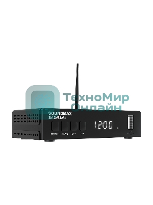 Приставка для цифрового ТВ SoundMax SM-DVBT284 черный, DVB-T2, DVB-T, DVB-C, HDMI, USB 2.0 х2