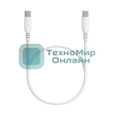 Кабель Maxvi MC-A20 white Type-C - Type-C, 2A ток макс. нагрузки 2А, макс. напряжение 5V, длина кабеля 1м, материал PVC, белый