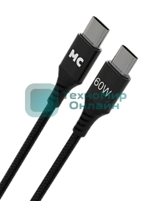 Кабель MORE CHOICE (4620202554093) K69aa 2м USB 3.0A PD 60W для Type-C Type-C- 2м, черный