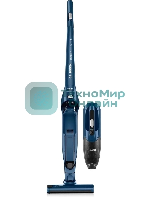 Пылесос вертикальный Bosch BCHF 2MX20 синий, питание от аккумулятора, 150 Вт, уборка сухая, пылесборник 0.4 л