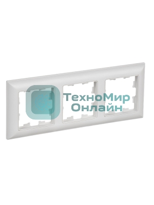 Рамка 3-м IEK BR-M32-12-K91 BRITE РУ-3-БрАБ арктич. бел./бел.