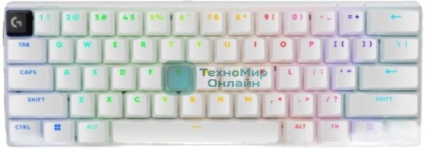 Клавиатура Logitech G PRO X 60 гибридная, Bluetooth, радиоканал, белый