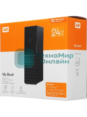 Внешний HDD Western Digital My Book WDBBGB0240HBK, 24Tb, USB 3.2 Gen 1 Type-A, 5400 rpm, черный
