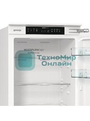 Встраиваемый холодильник Gorenje NRKI517142, полезный объем 243 л, электронное управление, цифровой дисплей, автоматическое размораживание No Frost, быстрое замораживание, интенсивное охлаждение, зона свежести с контролем влажности, слайдерное крепление, энергоэффективность А+