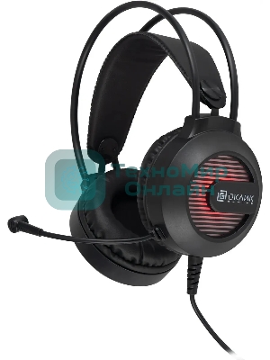 Гарнитура проводная с микрофоном Оклик HS-L300G Black черный 2.2м мониторные USB оголовье (1796949)
