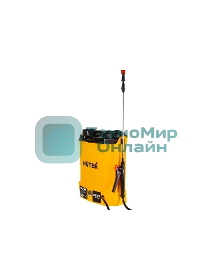 Опрыскиватель аккумуляторный Huter SP-12AC, аккумуляторный, ранцевый, 12л, желтый/черный