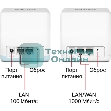 Mesh Wi-Fi система Mercusys Halo H32G(2-pack) AC1200, до 300 Мбит/с на 2,4 ГГц + до 867 Мбит/с на 5 ГГц, комплект 2 шт