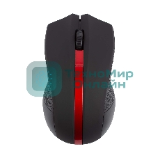 Мышь беспроводная HIPER HOMW-073 черный/красный, 1000 dpi, радиоканал, USB, кнопки - 3