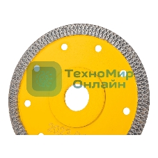 Диск алмазный отрезной Denzel 125 х 22,2мм, сплошной, супертонкий, горячий пресс, сухой/мокрый рез
