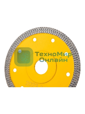 Диск алмазный отрезной Denzel 125 х 22,2мм, сплошной, супертонкий, горячий пресс, сухой/мокрый рез