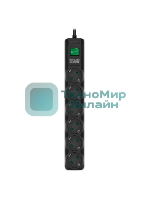 Сетевой фильтр SVEN SF-06E-16 3,0 м (6 розеток с защитными шторками,16А) черный, цветная коробка