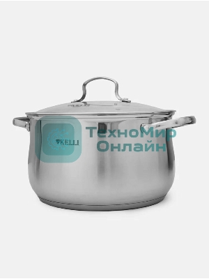Набор посуды Kelli KL-4209 6 пред. Кастрюля с жаропрочной стекл. крышкой 2.1 л. Кастрюля с жаропрочной стекл. крышкой 3 л. Кастрюля с жаропрочной стекл. крышкой 4 л. Высококачественная нерж. сталь 18/10. 5-ти слойное капсульное дно.