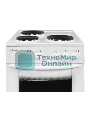 Плита электрическая Лысьва ЭП 301 МС белый, конфорок 3 шт, духовка 57 л, 50 см x 84 см x 60 см (без крышки)