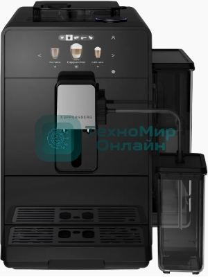 Отдельностоящая кофемашина Kuppersberg KCF 401 B, High-Tech, автоматический капучинатор, контейнер для молока, коническая кофемолка, макс. давление 19 бар, объем контейнера для зерен 150 гр, объем емкости для воды 2 л, 6 уровней помола, автоматическое выключение, TFT дисплей, сенсорное управление, цвет черный