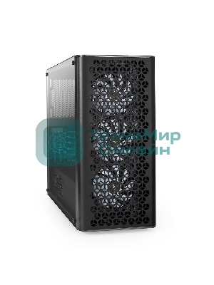 Компьютерный корпус Miditower ExeGate EVO-9202-EVO800 (ATX, БП EVO800RGb с вент. 12 см, с окном, 1*USB+1*USB 3.0, аудио, черный, 3 вент. 12см с RGb подсветкой)