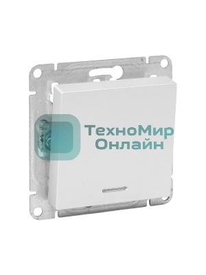 Механизм выключателя EKF UP1-SWA-14 одноклавишный, с подсветкой, алюминий Эпика