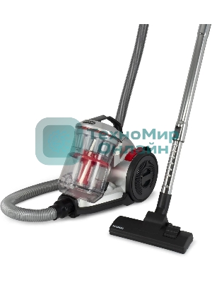 Пылесос Hyundai HYV-C2950 черный/красный, 380/2400 Вт, уборка сухая, пылесборник контейнер 3.5 л