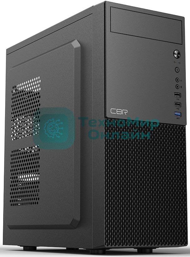 Компьютерный корпус CBR PCC-ATX-E188-WPSU ATX Miditower E188, без БП, 1*USB 3.0, 2*USB 2.0, HD Audio+Mic, черный