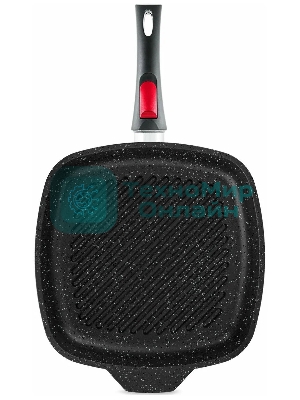 Сковорода-гриль квадратная 28 литая Индукция Гранит с/р