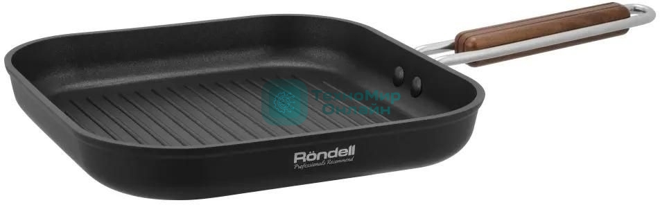 Сковорода-гриль Rondell Fjord RDA-1798, 26 см, без крышки, черный