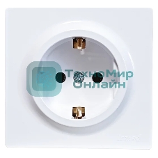 Розетка 1-мест. с заземл. LETO ПБТ белый LEZARD 752-0200-122B