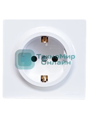 Розетка 1-мест. с заземл. LETO ПБТ белый LEZARD 752-0200-122B