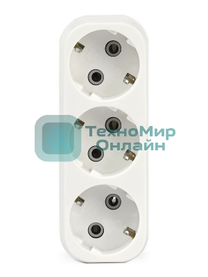 Тройник Smartbuy (SBE-16-A02-3z) 3 гнезда с заземлением плоский 16А 250B