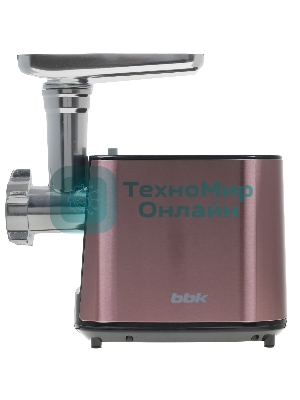Мясорубка электрическая BBK MG1801 медь/черный, 1800 Вт, 2.0 кг/мин, реверс, защита от перегрузки, металлический лоток, насадки - 4