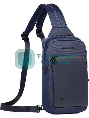 Рюкзак слинг мужской Piquadro Orion CA6625S136/BLU синий ткань/натур.кожа