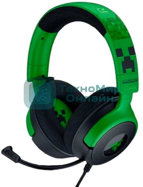 Гарнитура Razer Kraken V4 X зеленый/чёрный, проводная, подсветка