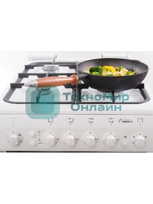 Плита газовая De Luxe 506040.01Г (КР) ЧР белый, конфорок 4 шт, духовка 60 л, 50 см x 85 см x 60 см