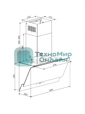 Вытяжка каминная Zigmund & Shtain K 151.6 B, 60 см, 650 куб. м/ч, 55 дБ