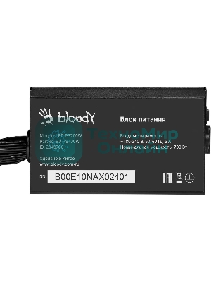Блок питания Bloody BD-PS700W, 700Вт, 80 PLUS WHITE, 120мм, черный