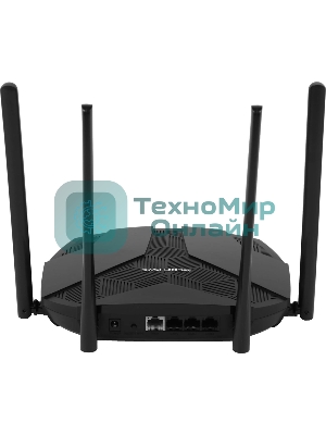 Двухдиапазонный роутер MERCUSYS MR80X AX3000 Wi-Fi 6, до 574 Мбит/с на 2,4 ГГц + до 2402 Мбит/с на 5 ГГц,4 фиксированные внешние антенны, 3 гигабитных порта LAN, 1 гигабитный порт WAN