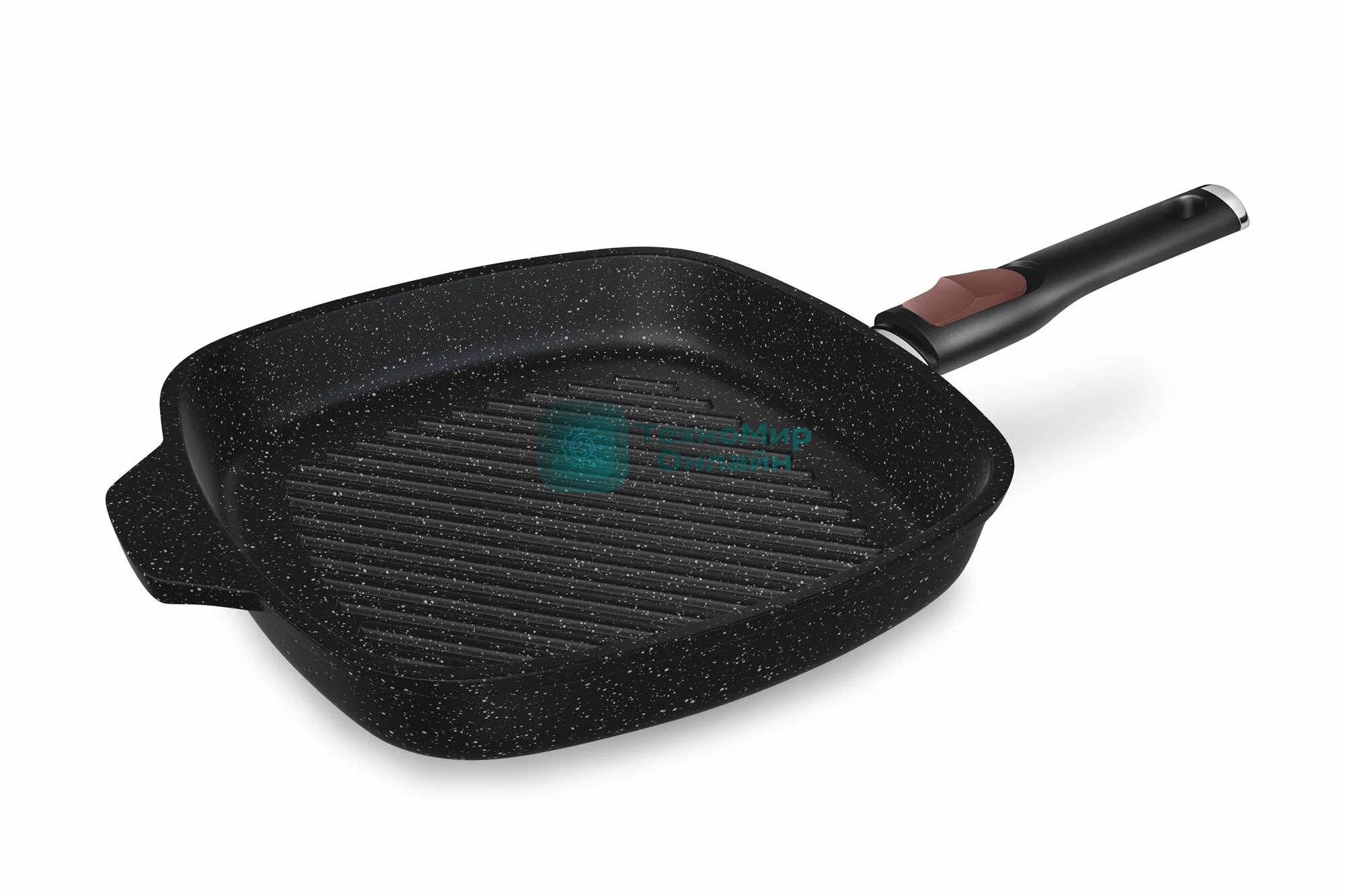 Сковорода-гриль квадратная 28 литая Индукция Гранит с/р