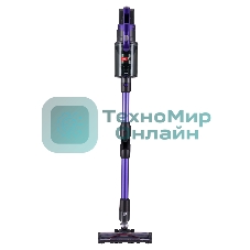 Пылесос вертикальный JVC JH-VS134 фиолетовый/черный, питание от аккумулятора, 70 Вт, пылесборник 1,2 л, работа от АКБ max 50 мин.