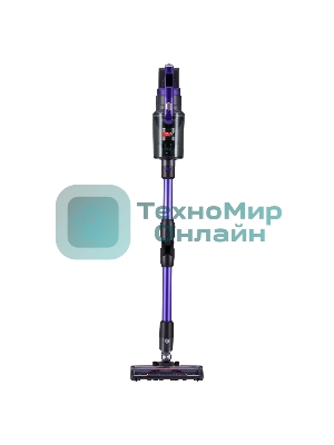 Пылесос вертикальный JVC JH-VS134 фиолетовый/черный, питание от аккумулятора, 70 Вт, пылесборник 1,2 л, работа от АКБ max 50 мин.