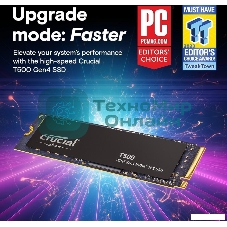 Накопитель SSD Crucial T500, 2Tb, M.2 2280, PCIe 4.0 x4, NVMe, R/W 7400/7000