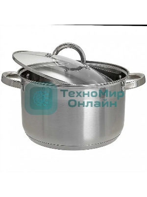 Кастрюля WEBBER BE-114/2 6,6 л, 24 см, нержавеющая сталь, индукция, с крышкой