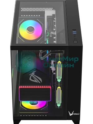 Компьютерный корпус AeroCool/Formula Crystal Z9ML Floe черный без БП mATX 4x120мм 2xUSB 3.0 audio bott PSU